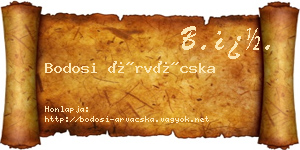 Bodosi Árvácska névjegykártya